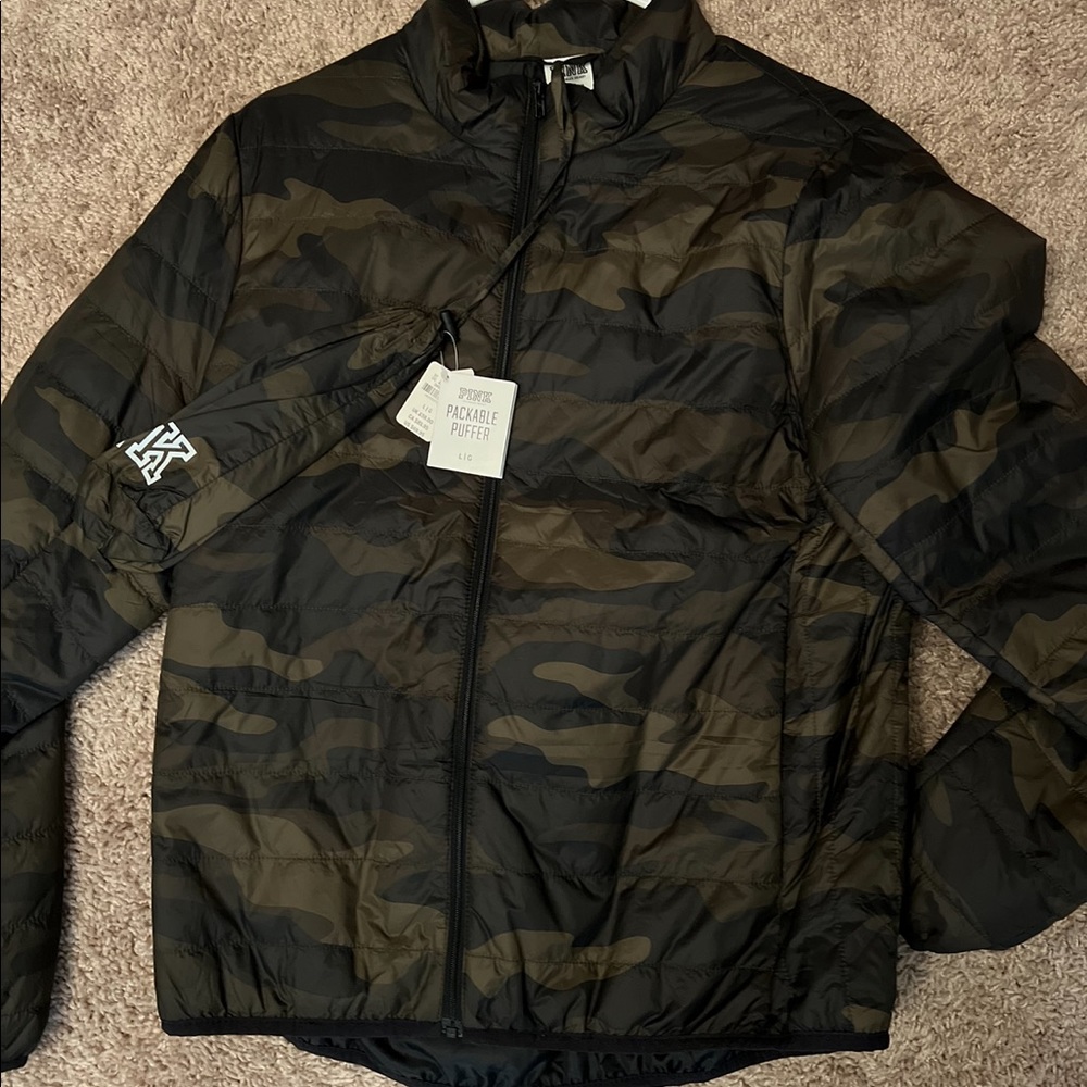 Brand new PINK camo puffer jacket